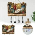 thumbnail image 1 of Wooden Multifunctional Wall Rack for Home Entryway Functional with 4 Hooks and Welcome Sign for Foyer Art Object, 1 of 4