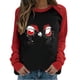 thumbnail image 1 of Camiseta informal de manga larga con cuello redondo y estampado navideño de retazos de primavera para mujer Fridja  bvmnju1650, 1 of 6