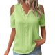 thumbnail image 1 of mfyjkho Tops De Moda Para Mujer, Blusa Informal De Verano Con Cuello En V Y Manga Corta Con Encaje Para Mujer Tops De Gimnasio Para Mujer Xl, 1 of 6