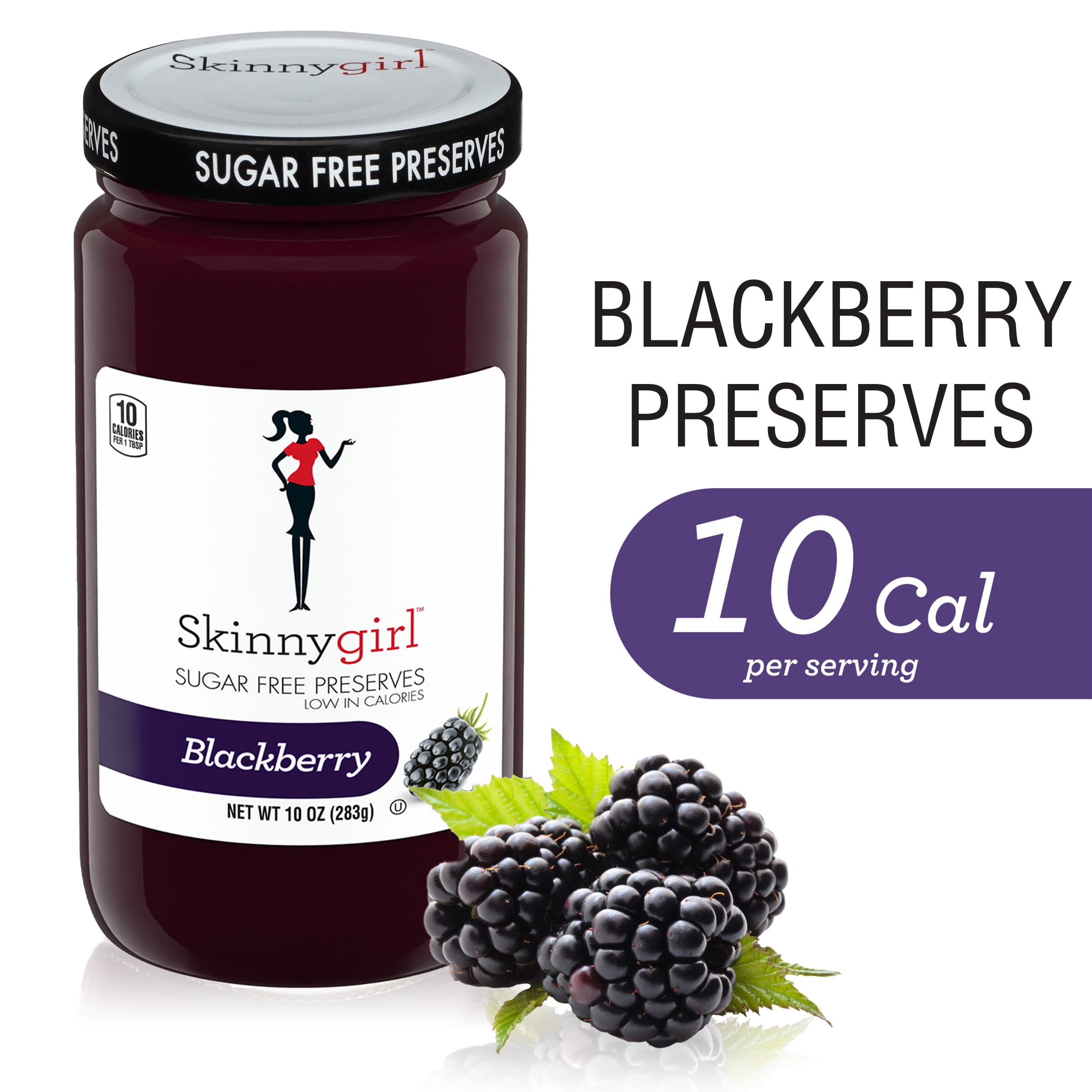 (2 pack) Skinnygirl Sugar Free Blackberry Preserves, Kosher, 10 oz