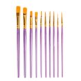 thumbnail image 2 of Kripyery 10pcs/Set Painting Brush Soft Bristle Reusable Plastic Pen Body Artist Paint Brush Nylon Gouache Paintbrush for Child, 2 of 8