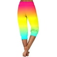 thumbnail image 7 of VERUGU Capri Pants for Women Casual Summer Pocket Elastic Waist Pant Taper Mid Waist Classic Gradient Color Print Loungewear Cropped Pants Loose Comfortable Workout Capris Sweatpants Multicolor M, 7 of 7