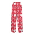 thumbnail image 6 of Men's Drawstring Pocket Cuffed Casual Pants, Valentine's Day Print Home Sleep Pants for Gift, Holiday and Relaxation,Red,M, 6 of 7