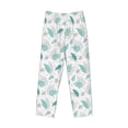 thumbnail image 6 of Daiia Leaf Print Green Men's Sleep Pant with Pockets and Drawstring,Pajama Pants-Medium, 6 of 9