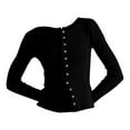 thumbnail image 6 of frariair ​Ladies Stretchy Crew Neck Shirt With Textured Knit Fabric And Versatile Layering Potential For Professional Style​ Black, 6 of 6