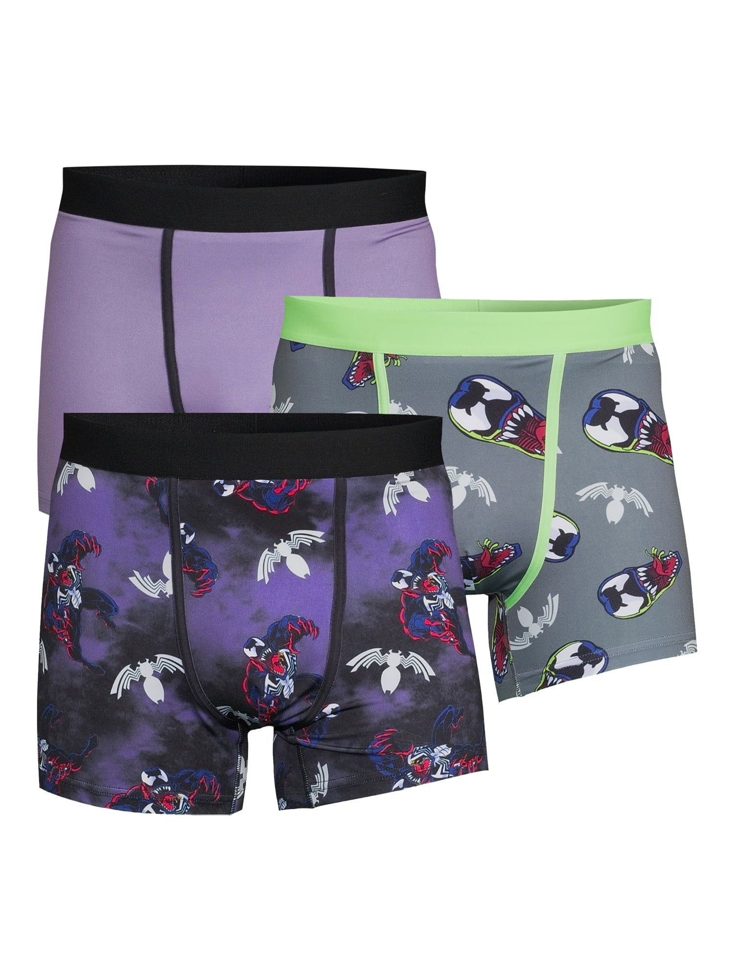 Marvel Men's Men's Venom Face Graphic Boxer Briefs, 3Pack, Size XS3X