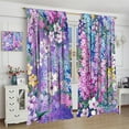 thumbnail image 4 of Watercolor Flower Blackout Curtains, Garden Landscape Plants Blooming, for Bedroom Living Room Kitchen Rod Pocket Curtains52X84 Inch, 4 of 6