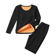 thumbnail image 4 of Edvintorg Matching Sets Women Plus Size Fashion Crew Neck Long Sleeve Top and Pant Thermal Fleece Outfits 2 Piece Loungewear Women Clothing Black S, 4 of 9