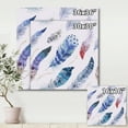 thumbnail image 4 of Elegant Blue Boho Art Feathers 16 in x 16 in Painting Canvas Art Print, by Designart, 4 of 4