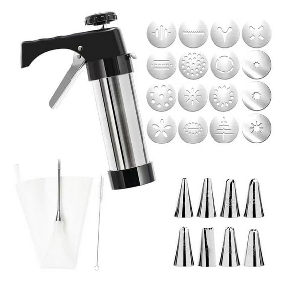 Shoreew Churro Maker Machine with Piping Piping Tips And Bag Stainless Steel Easy to Fill Fritters Making Kit with Cleaning Brush for Making Churro