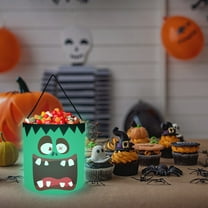 Nilvkv Glowing Halloween Candy Bag LED Pumpkin Light Emitting Tube Halloween Bag Storage Bag, Halloween Decor, Halloween Basket