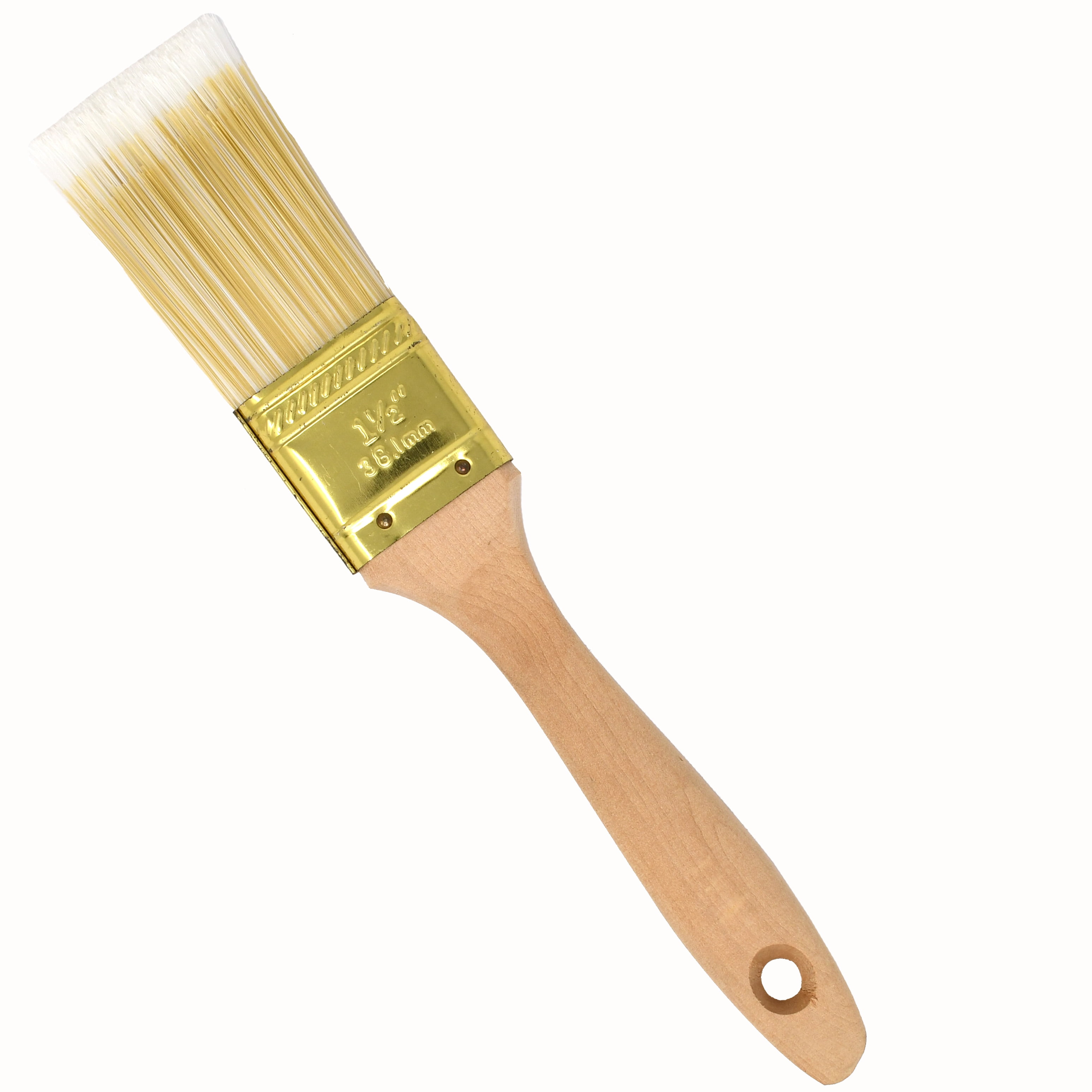 ALEKO Flat-Cut Polyester Paint Brush with Wooden Handle - 1.5 Inches