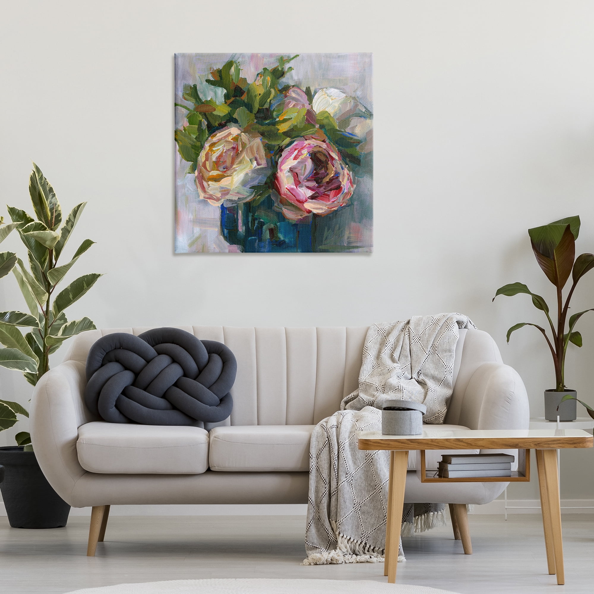 Stupell Industries Full Ranunculus Blooms Botanical & Floral Painting Gallery Wrapped Canvas Art Print Wall Art, 30 x 30