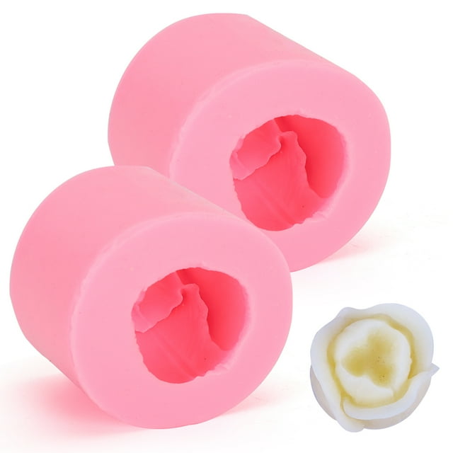 2Pcs DIY Handcraft Tulip Shape Molde de silicona Velas Pastel de jabón Chocolate Moldes decorativos herramienta