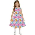 thumbnail image 7 of Spazoro Little & Big Girls A-Line Dress, Crew Neck Floral Print 2025 New Style Sleeveless Summer Dresses for Child Girls Multicolor Size 13 T, 7 of 7