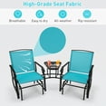 thumbnail image 4 of Costway Double Swing Glider Chair Rocker Glass Table Umbrella Hole Turquoise, 4 of 8