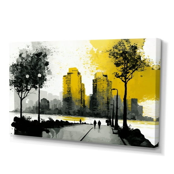 Designart Person Walking Into Vancouver City II Canvas Wall Art
