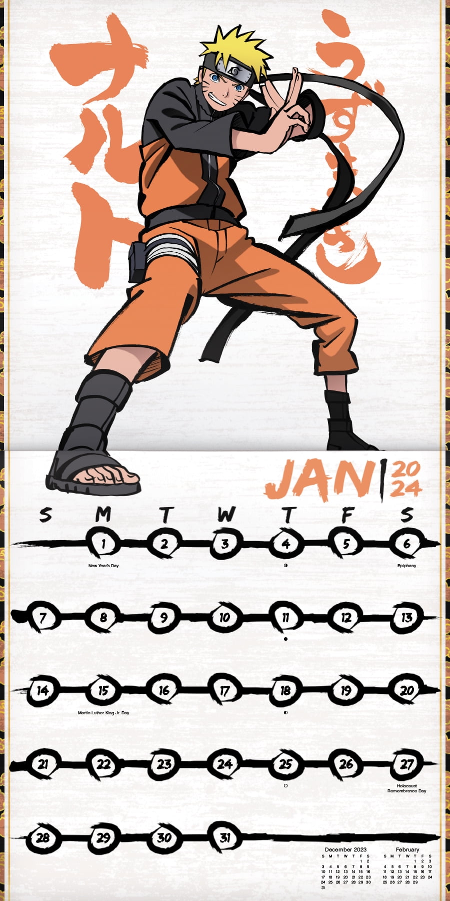 2023 Naruto Shippuden - Square Wall Calendar