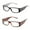 2 Pack Black & Brown, variant on Clear Frame Square Comfortable Flat Top Fashion Glasses