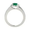 thumbnail image 3 of Mauli Jewels Engagement Rings for Women 1.10 Carat Halo Emerald And Diamond Engagement Wedding Ring 4 prong 14k Solid White Gold, 3 of 6