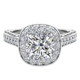 thumbnail image 4 of Diamond Engagement Ring for Women Cushion Cut Diamond Halo Rings Filigree Style 14K White Gold 1.15 Carat (F,VS1), 4 of 5