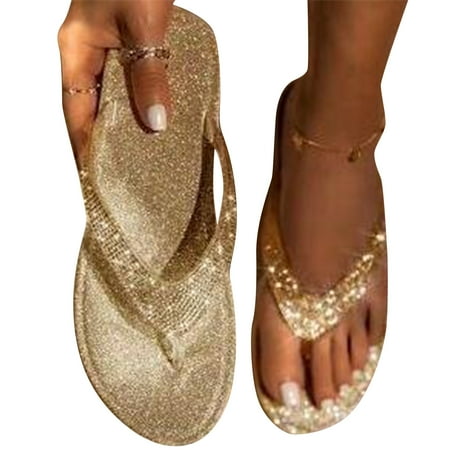 

Women s Slippers Flat Shoes Crystal Flip Flops Fashion Solid Angle Shoes