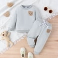 thumbnail image 2 of Toddler Baby Boy Girl Sweatshirt and Pants Set Fall Winter Bear Jogger Pants Outfit Suit 9M-5Y, 2 of 5