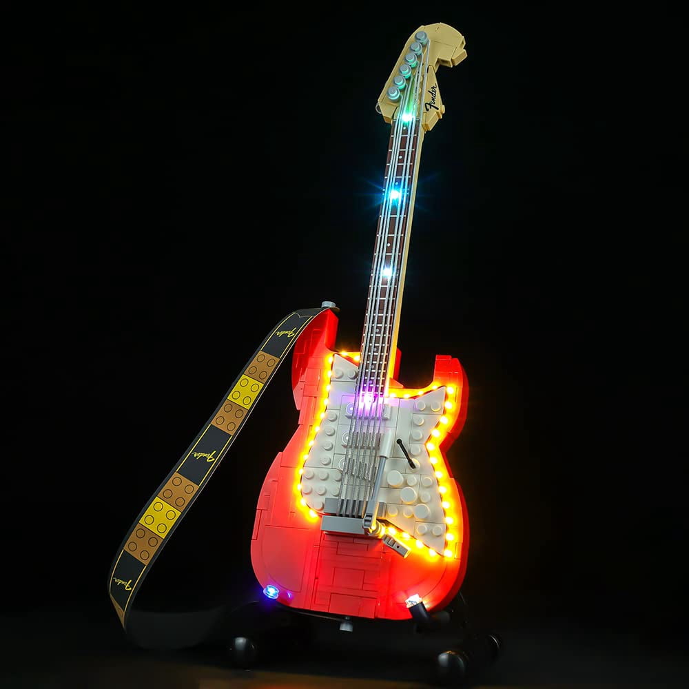 BrickSoul Led Light Kit Compatible with Lego Ideas Fender Stratocaster 21329 Guitar Building Kit - No Model(Classic Version)