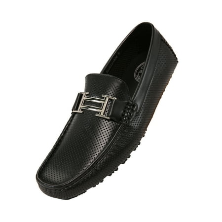 Amali Mens Perforated Harry Slip On Driving Moccasin Loafer