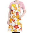 thumbnail image 5 of Autumn Fall Leaves Pattern Apron-Garden Aprons for Women with Pockets-Cotton Linen Waterproof Kitchen Cooking Gardening Aprons Adjustable for Kitchen,Cooking,BBQ and Salon 33"x27", 5 of 7