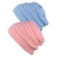 thumbnail image 1 of Bonnet Tricoté pour Femmes (2 PACK), Rose Pâle/bleu Pâle, 1 of 1