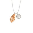 thumbnail image 2 of Delight Jewelry Acrylic Large Leaf Pearly Orange To the World You are a Mother Locket Necklace, 2 of 4