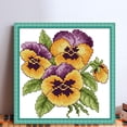 thumbnail image 2 of Kit Punto Cruz Con Flores Impresas 14 Quilates Bordado Parcial Pensamiento (17x17 Cm), 2 of 9