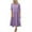 Purple, variant on QUYUON Womens Linen Midi Dress Women Summer Casual Short Sleeve Round Neck Beach Dresses Female Solid Color Pleated A-Line Long Dress Loose Flowy Wedding Guest Dress Style D-6089 Gray M
