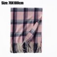 thumbnail image 2 of Bufanda larga y suave de invierno para mujer, bufanda con borlas a cuadros, bufandas clásicas suaves para mujer, bufanda suave para mujer, invierno, 2 of 5