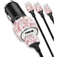thumbnail image 1 of AoVoTo Bling USB Car Charger 5V 2.4A Mix Crystal Decor Dual Port Fast Adapter with 4ft Nylon Type C Micro USB 3 in 1 Multi Charging Cable for iPhone iPad Android, Auto Interior Accessories for Women, 1 of 1
