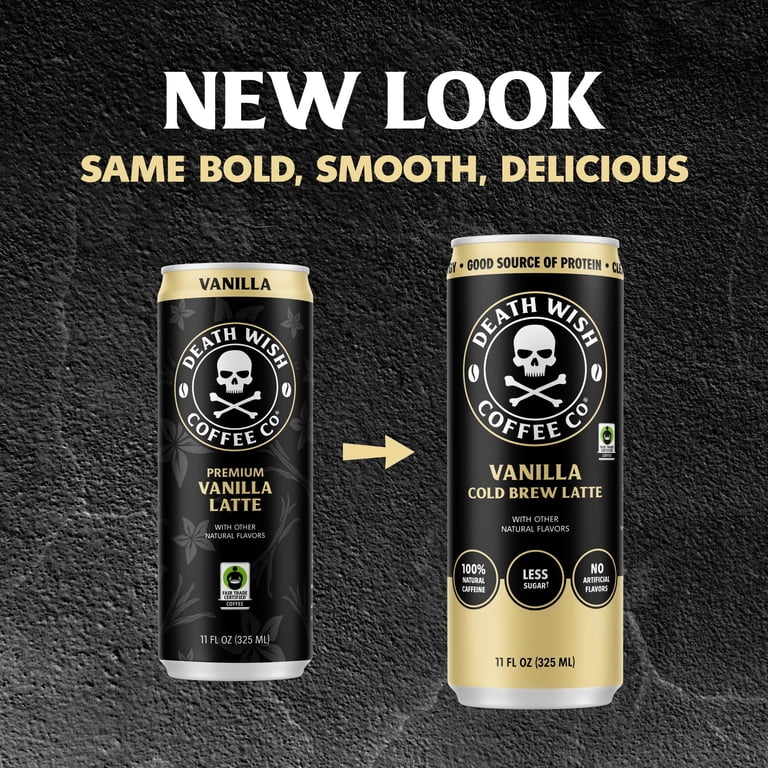 Death Wish Coffee Co., Premium Vanilla Latte, 100% Colombian Cold