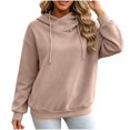 thumbnail image 4 of Horkkom Hoodies for Women Casual Comfort Drawstring Hoodie Solid Color Fall Winter Pullover Sweatshirts XXL, 4 of 8