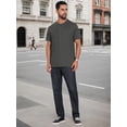thumbnail image 5 of DARING DIVA Men's Henley Breathable Short Sleeve Button Down T-Shirt M Dark Gray, 5 of 7