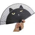 thumbnail image 5 of Women Cartoon Cat Folding Silk Fan Handheld Fan, 5 of 5