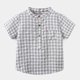 thumbnail image 2 of Gibobby Playera Termica Para Niños Chaqueta de camisa de franela para niños pequeños, chaqueta a cuadros de manga corta con solapa y botones, camisa para bebés, niños y niñas,(Gris, 3-4 Años), 2 of 3