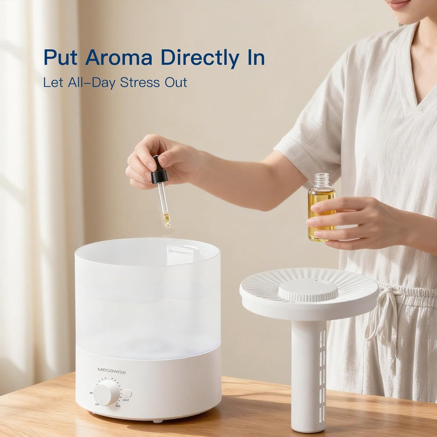 Ultrasonic Cool Mist Humidifier | Quiet Operation, Top Fill, Auto Shut-Off | Ideal for Bedroom, Baby Room, and Plants (3.5 L)