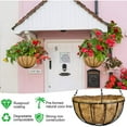 thumbnail image 5 of Metal Hanging Planters Basket Hanging Flower Pots with Chain Round Wire Plant Holder with Coco Coir Liner Garden Watering Hanging Baskets for Patio Garden Outdoor,8in, 5 of 8