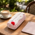 thumbnail image 6 of Cake Roll Plush Pencil Pouch, Cute Swiss Roll Shaped Zipper Pen Case, Soft Fluffy Stationery Storage Bag, Multifunctional Organizer Pouch for Office, Travel & Daily Cosmetics,Blue, 6 of 6