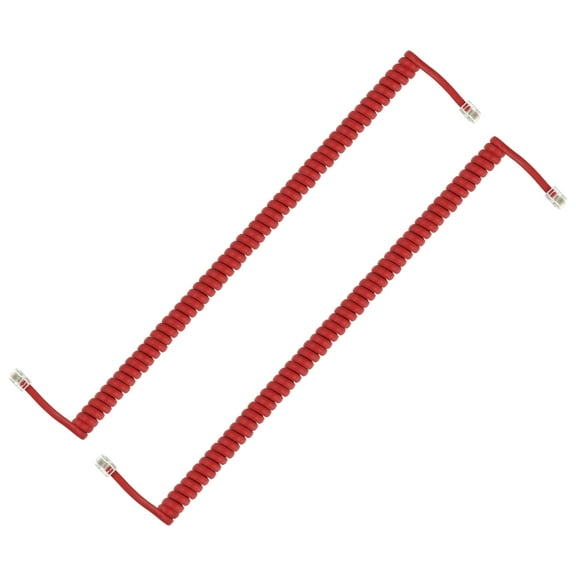Uxcell 2 Pack Phone Cord for Landline, 9.8 Feet(Coiled 1.6 Feet) RJ9/RJ10 4P4C Landline Handset Cord Universal Telephone Phone Cable for Telephone Handset Accessory, Red