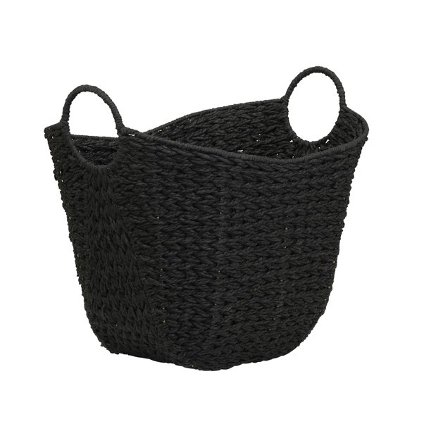 Household Essentials Paper Rope Basket with Handles, Natural Woven