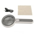 thumbnail image 2 of Magnifying Glass, Ergonomic Long Handle Optical Lens Handheld Illuminated Magnifier Touch Button Rechargeable With 16 LED Lights For Jewelry Coins, 2 of 8