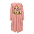 thumbnail image 4 of DISNIMO Kids Pig Dress Girls Sunflower Dress Size 3/4 Girls Dresses Long Sleeve Collar Dress Girls Midi Dress Fall Kids Swing Casual Dress Girl Collared Dress for Children Skater Dress Girls, 4 of 7