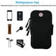 thumbnail image 3 of Banda para el brazo para teléfono móvil, bolsa deportiva antisudor, ajustable, multifunción, adecuada para correr, caminar, negra, 3 of 5