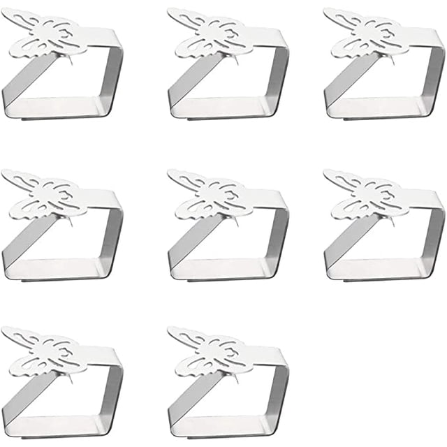 8 Mariposa Acero Inoxidable Mantel Colgador Clip Abrazadera Soporte Mesa Cubierta Clip Mantel Soporte Mesa Grosor No Supera 3cm Utilizado para Jardín Exterior